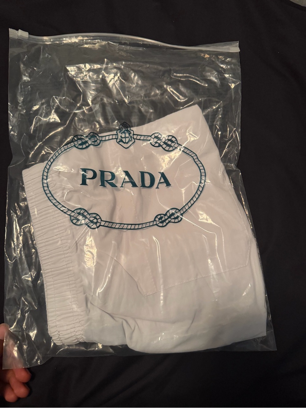 PRADA Triangle-Logo Swim Shorts Size S